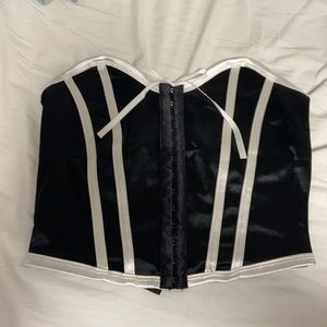 Empty soda black and white corset top